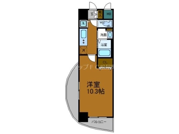 難波駅 徒歩7分 9階の物件間取画像